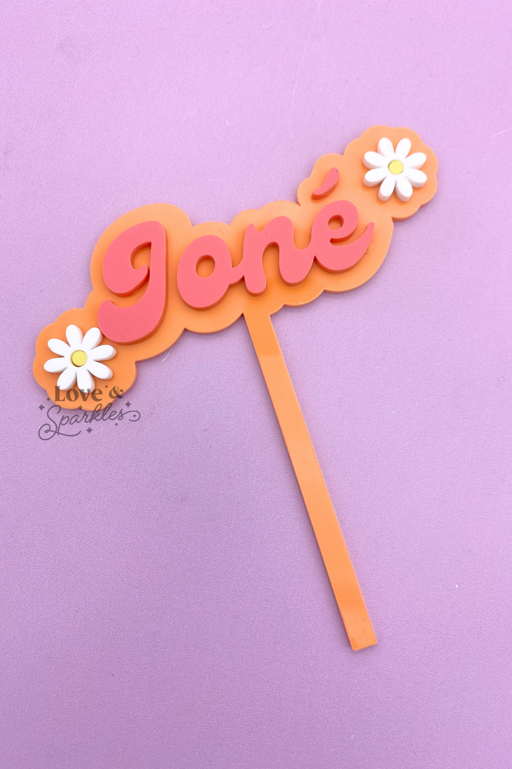 Daisy Flower Custom Name Cake Topper