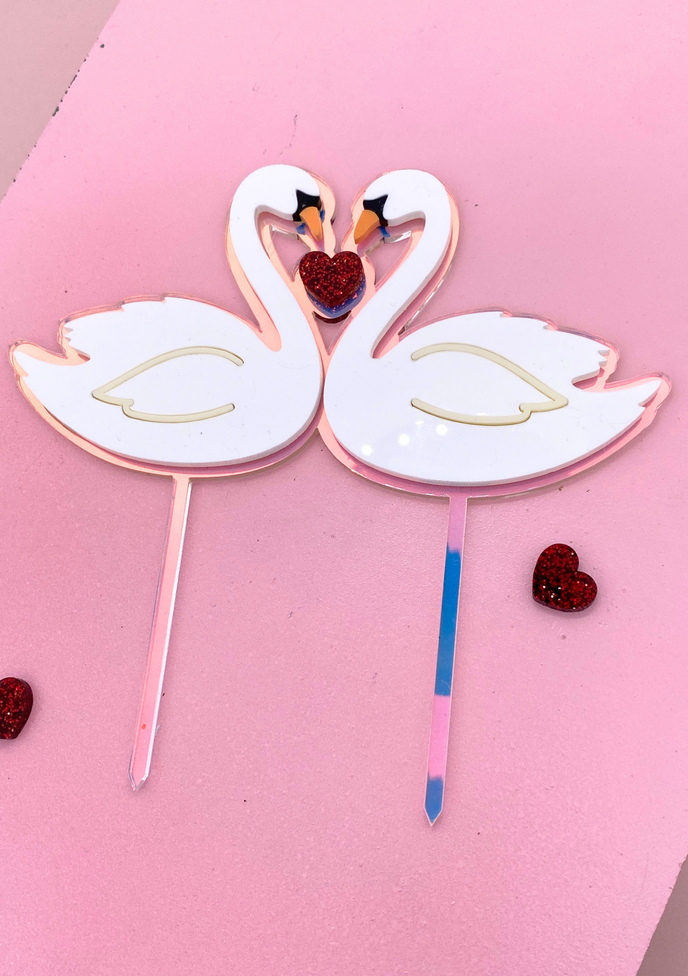 Swans in Love Cake Topper