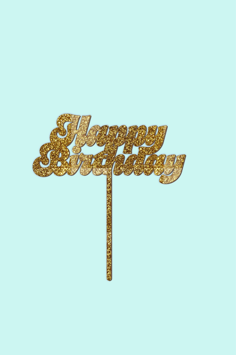 70's Style Font Happy Birthday Cake Topper