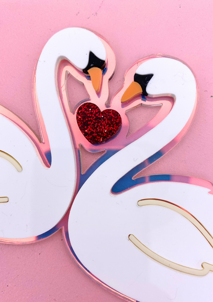 Swans in Love Cake Topper