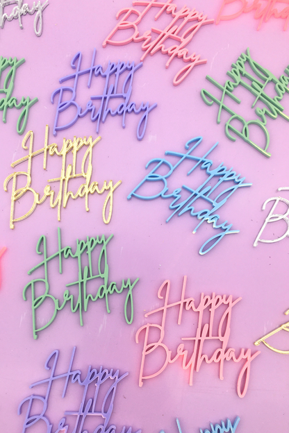 Happy Birthday Script Charm 3 Pack