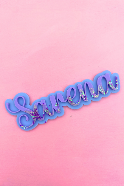 Name Charm with Glitter