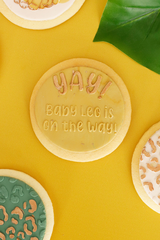 Customisable Yay! Baby is on the Way! Fondant Cookie Press