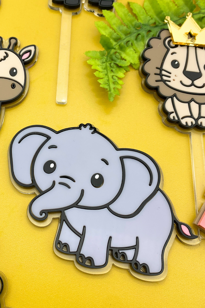 Elephant Safari Animal Cake Toppers