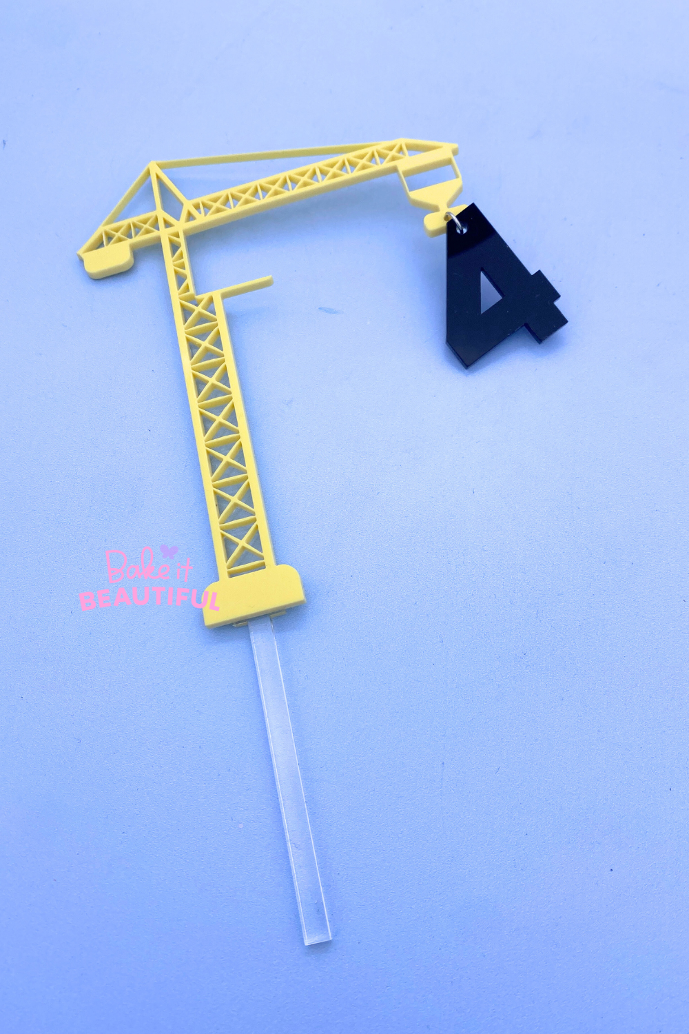 Crane Cake Topper with Dangling Number