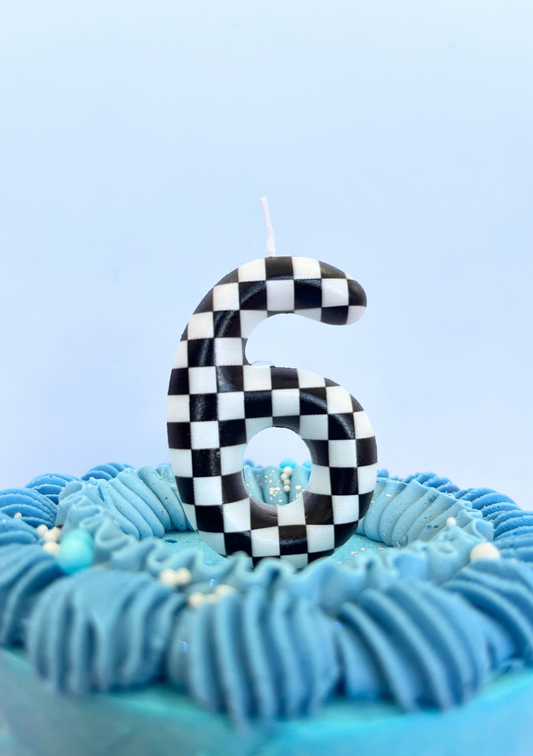 Racing Stripe Print Number Candles