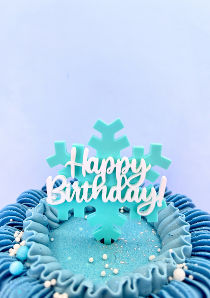 Happy Birthday Snowflake MiniCake Topper