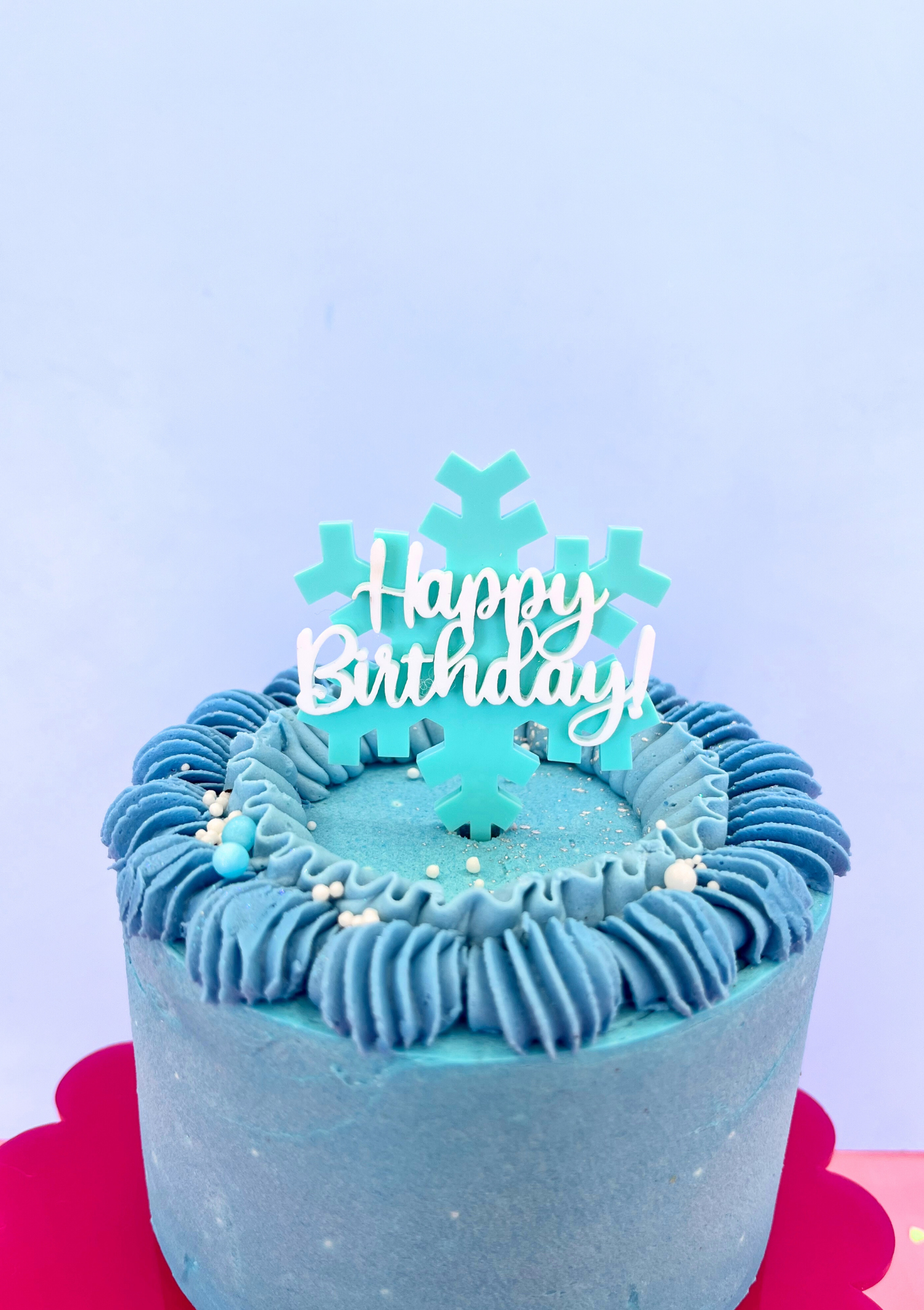 Happy Birthday Snowflake MiniCake Topper