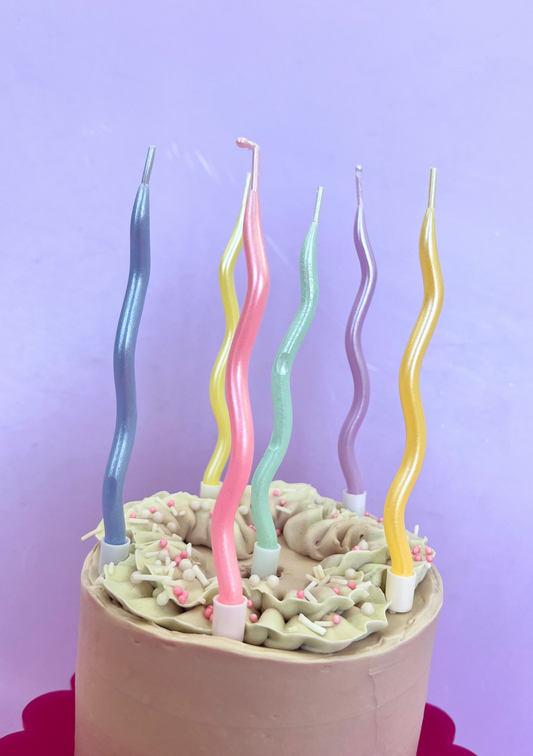 Pastel Wavy Candles - Pack of 6