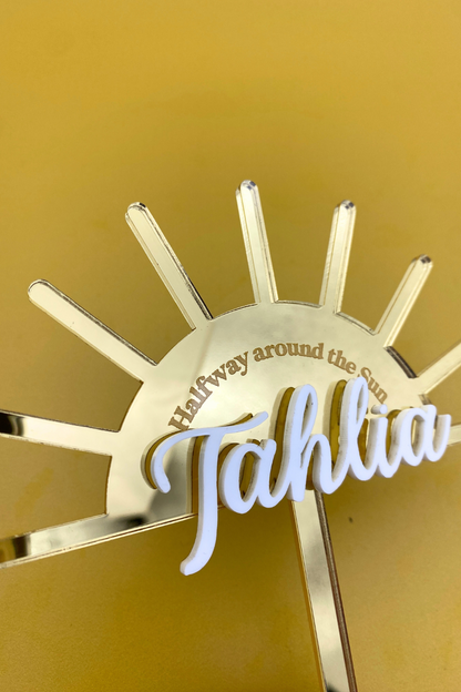 Halfway Around the Sun Cake Topper