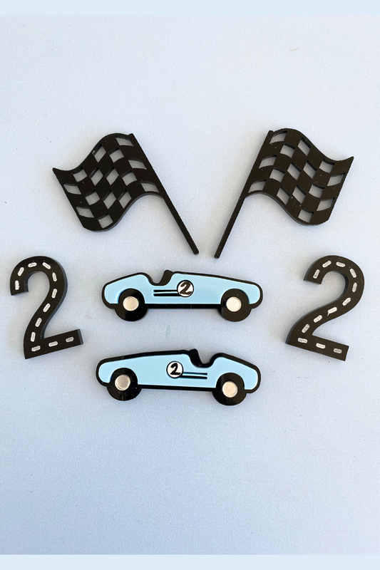 Race Car Charm Set Cupcake Topper