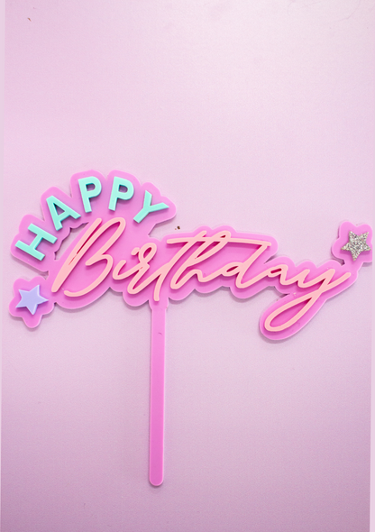 Happy Birthday Multi Layer Cake Topper