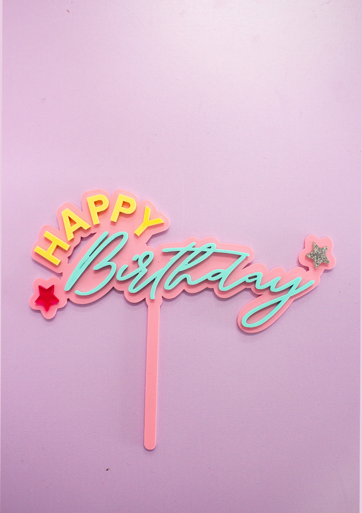 Happy Birthday Multi Layer Cake Topper