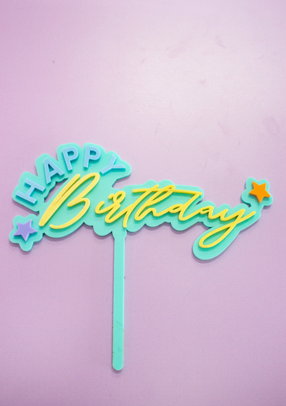 Happy Birthday Multi Layer Cake Topper