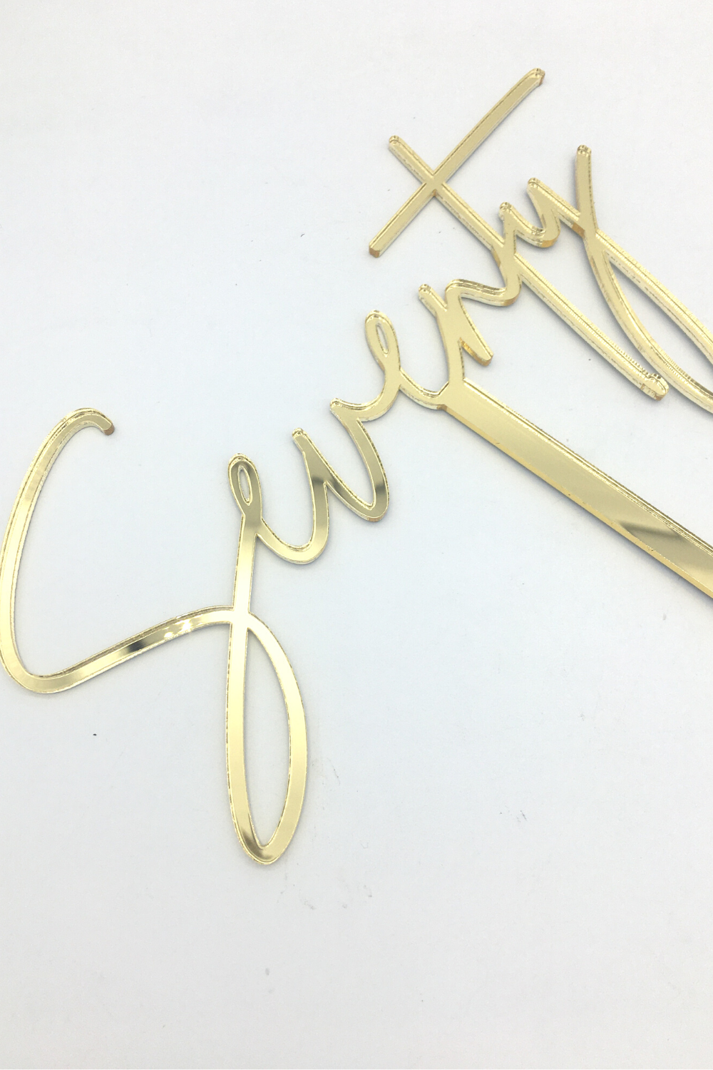 Metallic Simple Script Number Text Cake Topper