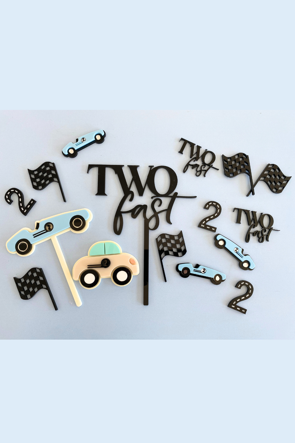 Two Fast Cake Topper Set