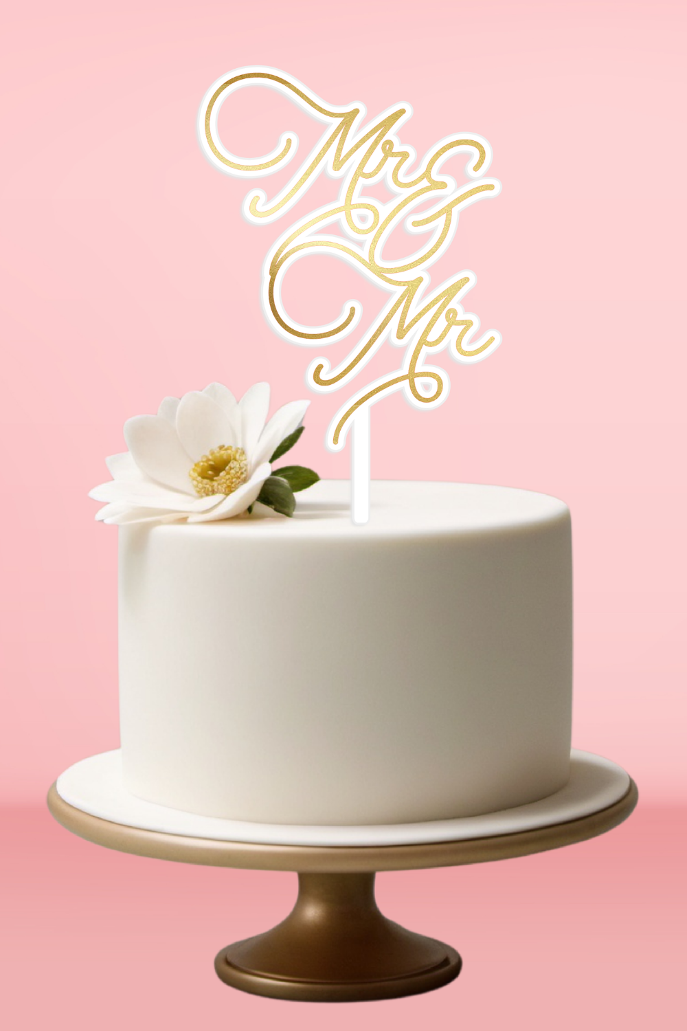 Curls Script Wedding Cake Topper