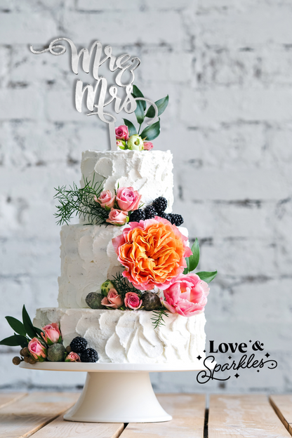 Mr & Mrs Script Wedding Cake Topper