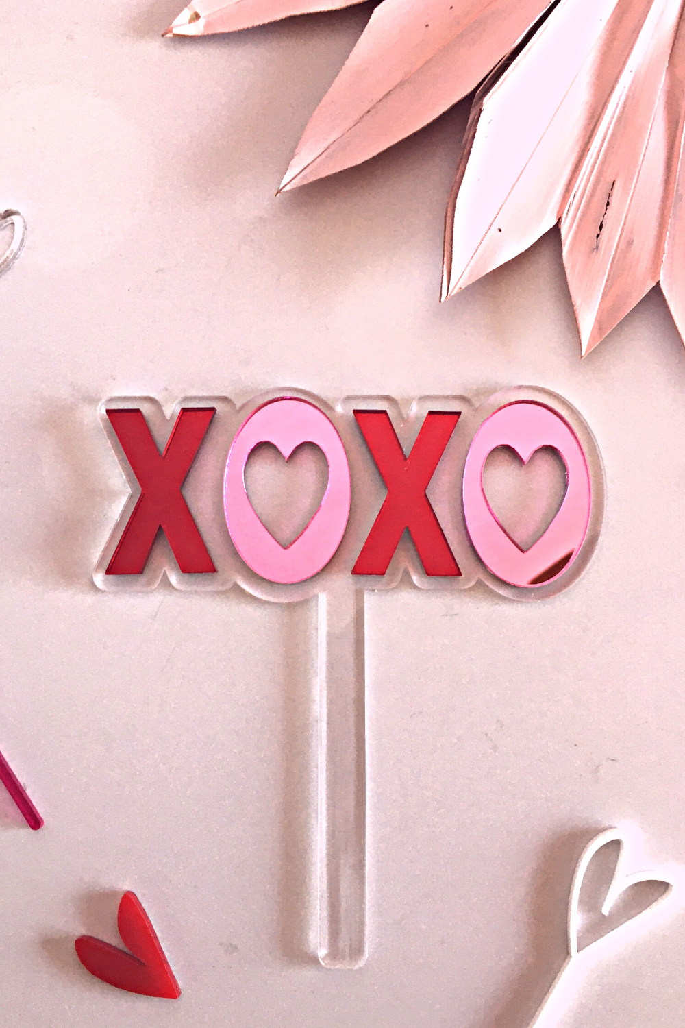 XoXo Valentines Day Metallic Cake topper