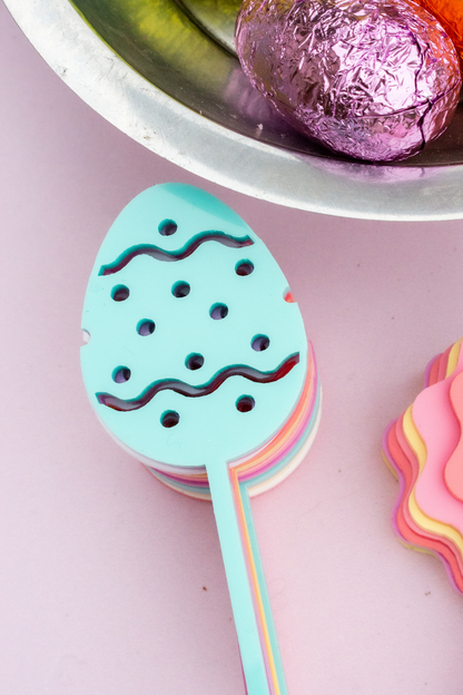 Pastel Cutout Easter Egg Cupcake Toppers