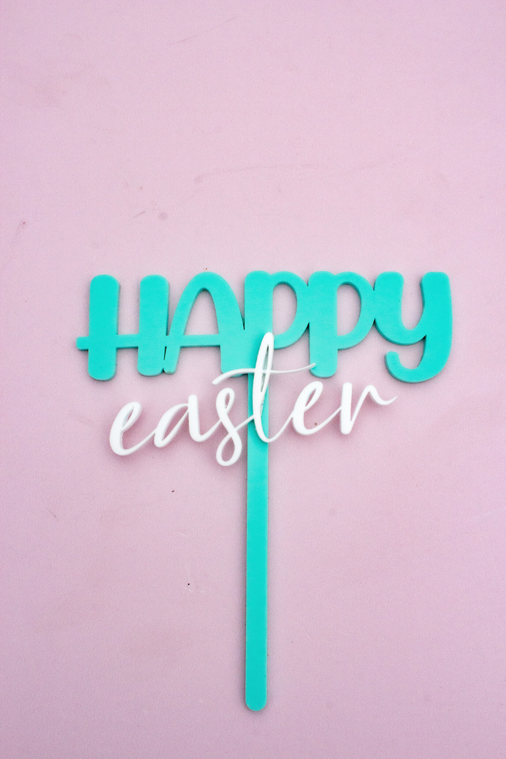 Pastel Double Layer Happy Easter Cake Topper