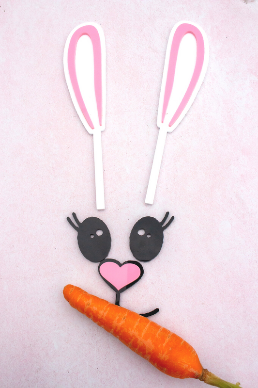 DIY Bunny Face Set Cake Topper for Easter