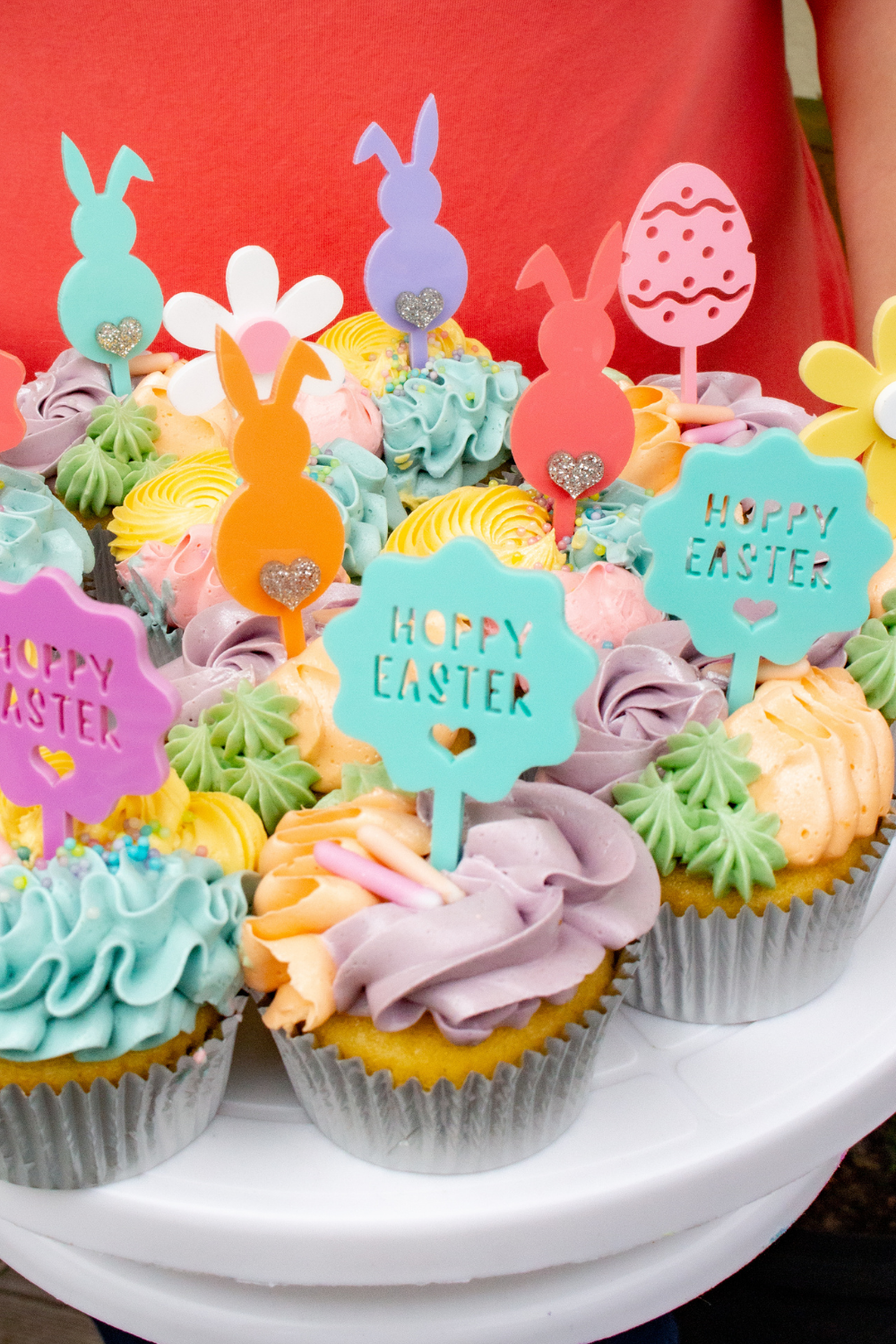 Pastel Cutout Easter Egg Cupcake Toppers