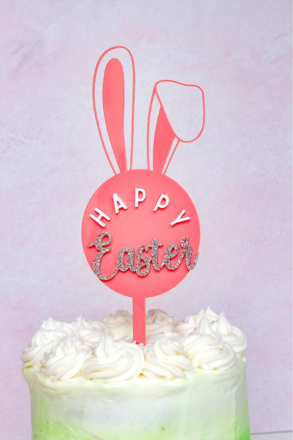 Happy Easter Cake Topper with Bunny Ears