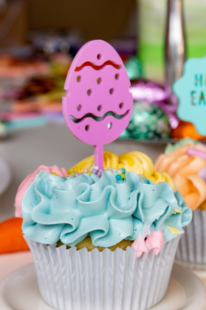 Pastel Cutout Easter Egg Cupcake Toppers