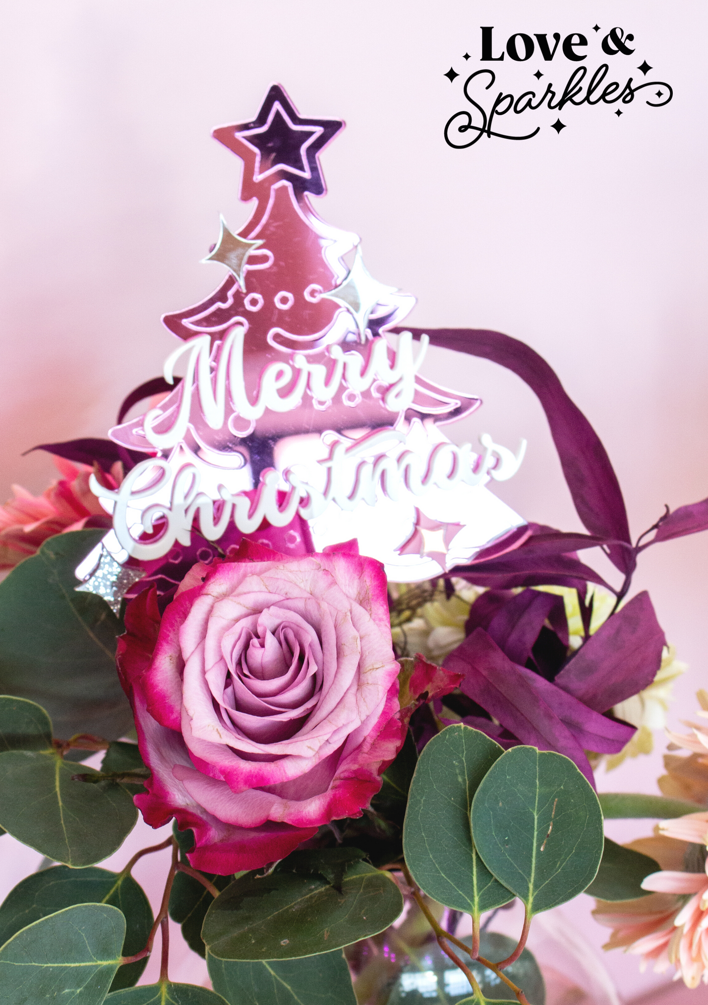 Christmas Tree Mirror Finish Cake topper