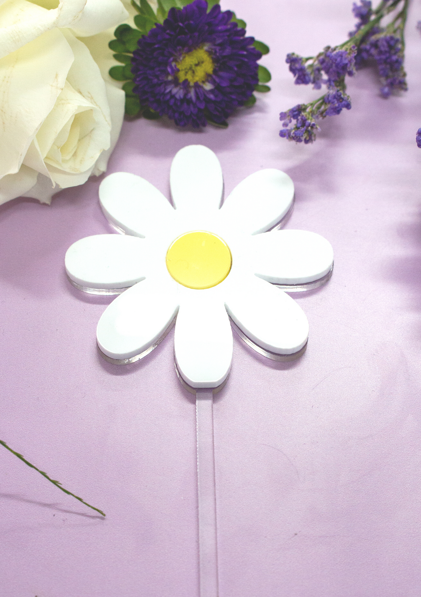 Enchanted Garden Custom text Daisy Cake topper