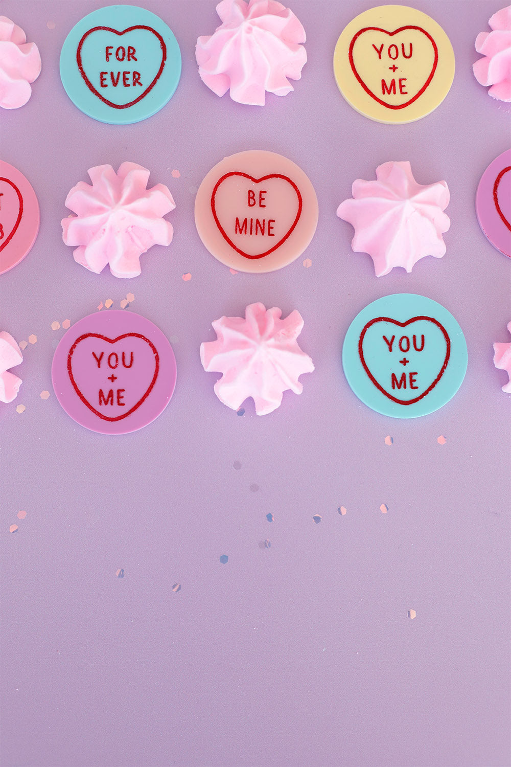 Love Valentines Heart Conversation Cupcake Toppers Discs