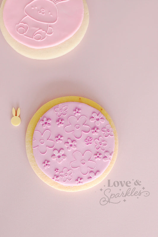 Allover Flower Design Cookie Fondant Press