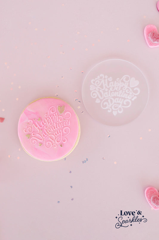 Happy Valentines Day Fondant Cookie Press