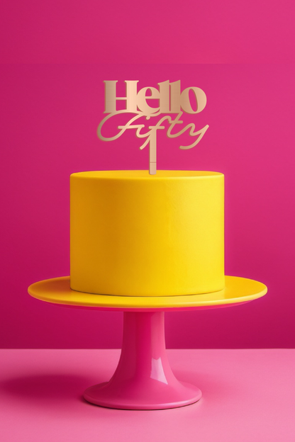 Hello Age Cake Topper Mirror Finish