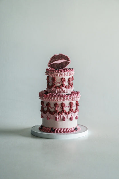 Double Layer Glitter Lips Cake Topper