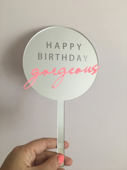 Double Layer Happy Birthday Gorgeous Cake Topper