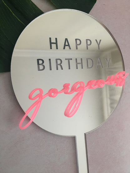 Double Layer Happy Birthday Gorgeous Cake Topper