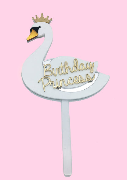 Birthday Princess Swan Cake Topper