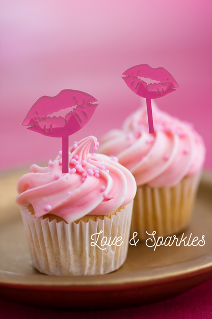 Lippies Valentines Cupcake Toppers