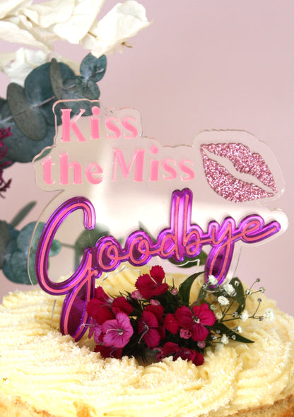 Kiss the Miss Goodbye Cake Topper with Lips