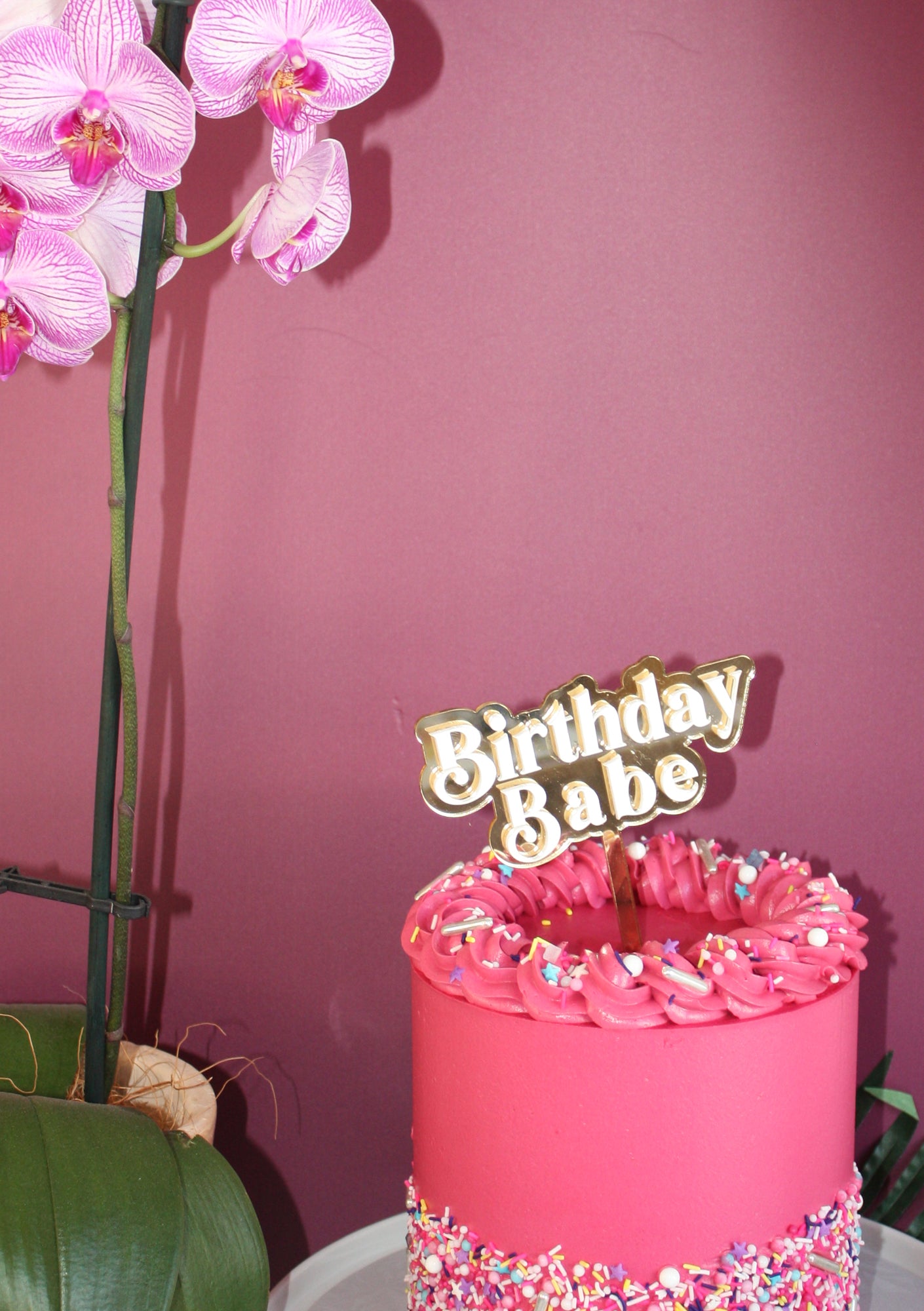 Birthday Babe Boho Style Cake Topper