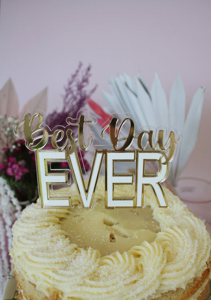 Multi Layer Best Day Ever Wedding Cake Topper