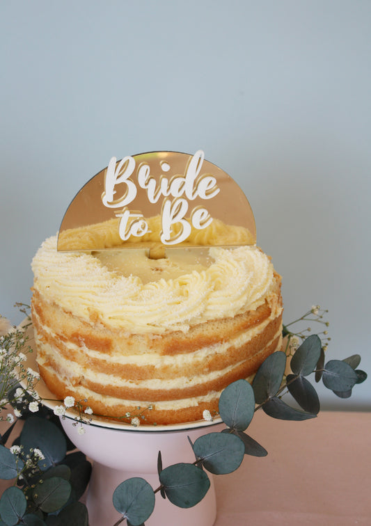 Bride To Be Metallic Acrylic Cake Topper