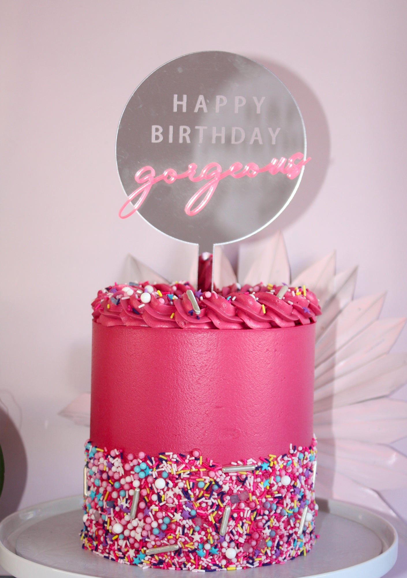 Double Layer Happy Birthday Gorgeous Cake Topper