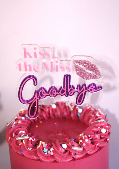 Kiss the Miss Goodbye Cake Topper with Lips