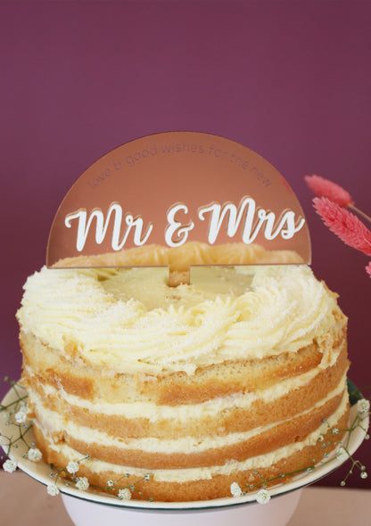 Double Layer Arc Mr & Mrs Wedding Cake Topper