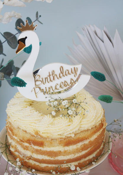 Birthday Princess Swan Cake Topper