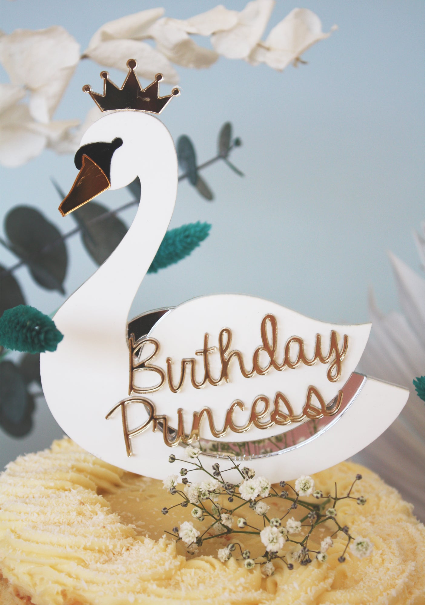 Birthday Princess Swan Cake Topper