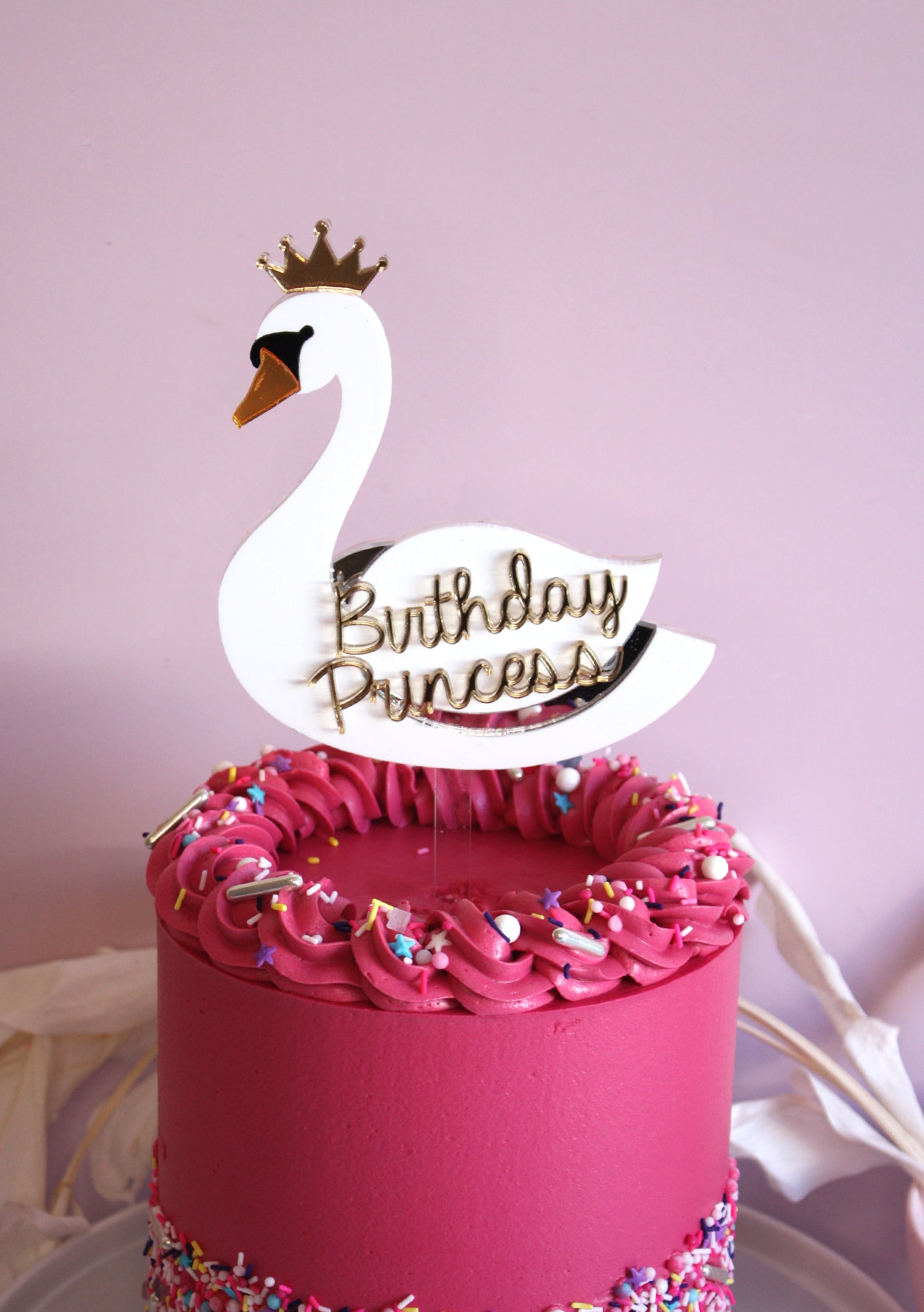 Birthday Princess Swan Cake Topper